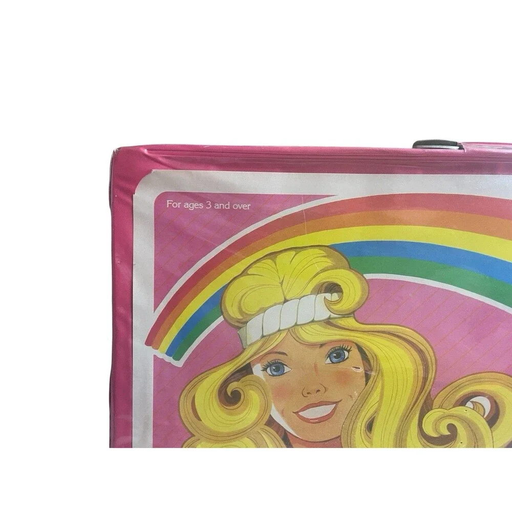 Vintage Barbie Doll Clothing Case American Beauty 1984 Pink Rainbow 80s